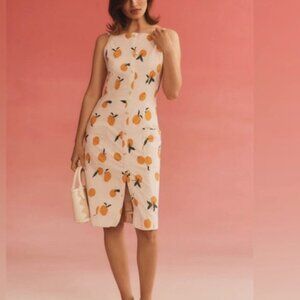 Anthropologie Dylan Mierzwinski by Maeve Colette Midi Dress Oranges Peaches S